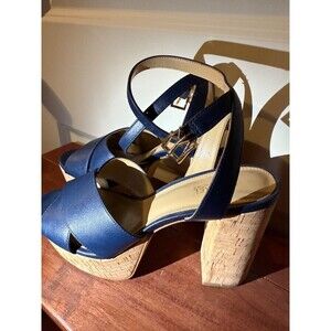 Michael Kors Blue Strappy Platform Heel Size 6.5M